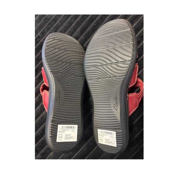 Women's Clarks, Laurieann Rio Sandal 2618222 Red LEATHER size 7.5M - Picture 3 of 3